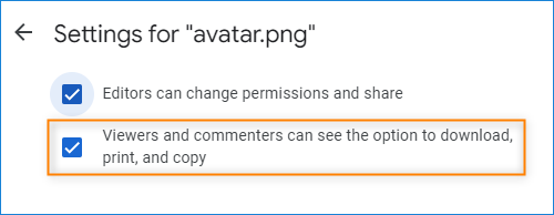 Enable direct links in Google Drive