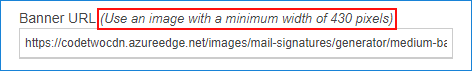 Signature generator guide - Insert graphics banner URL