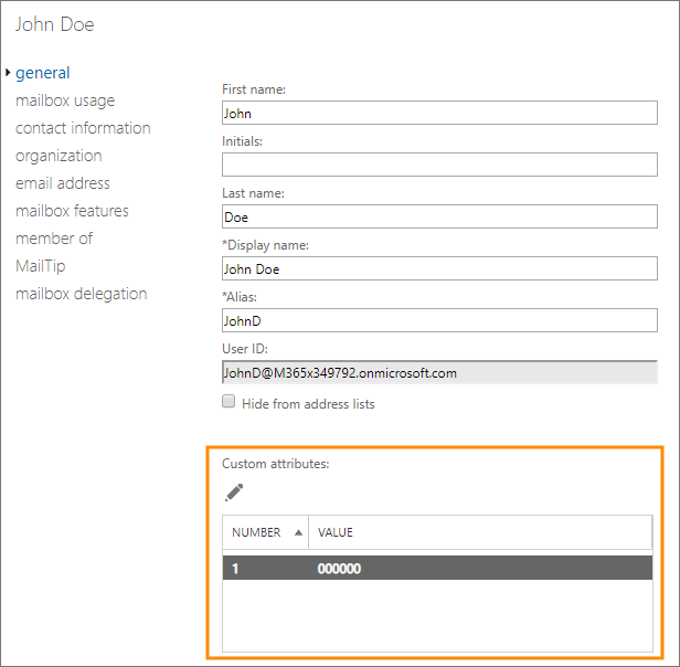 User properties with NMLS ID added.