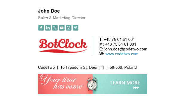 Bot Clock - with an animated gif logo