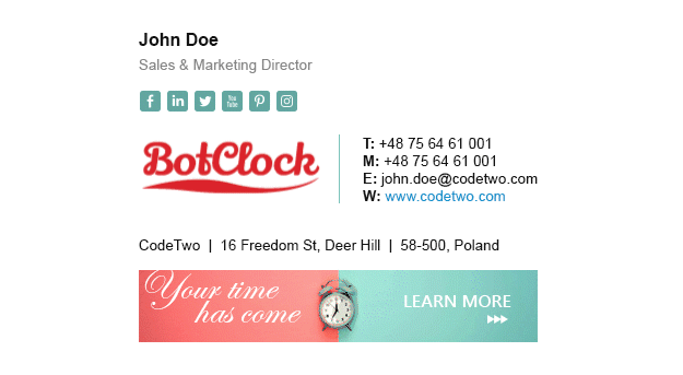 Bot Clock - with an animated gif logo