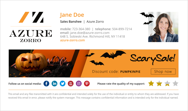 Halloween email signature design - scary inspiration