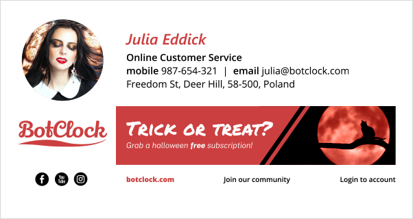 Halloween email signature design - vampirella