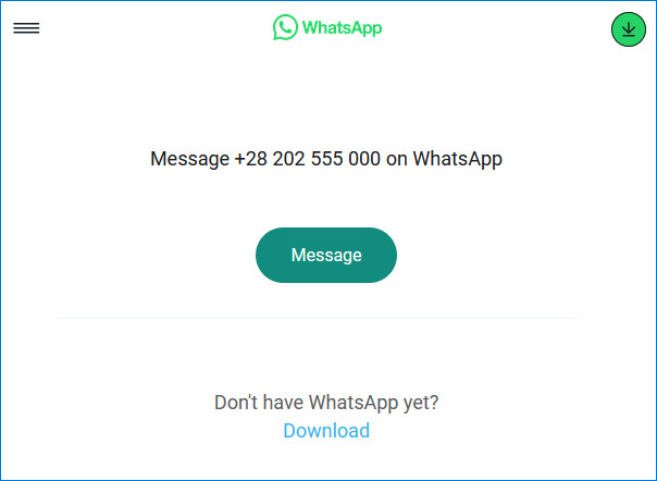 WhatsApp web chat