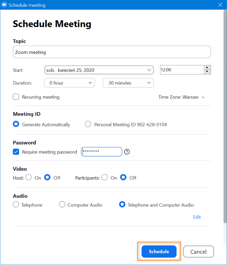 Set up a zoom meeting - suiteprof