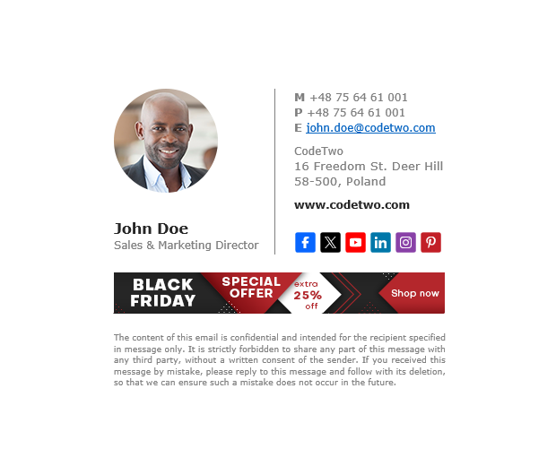 Black Friday: Red-white-black template