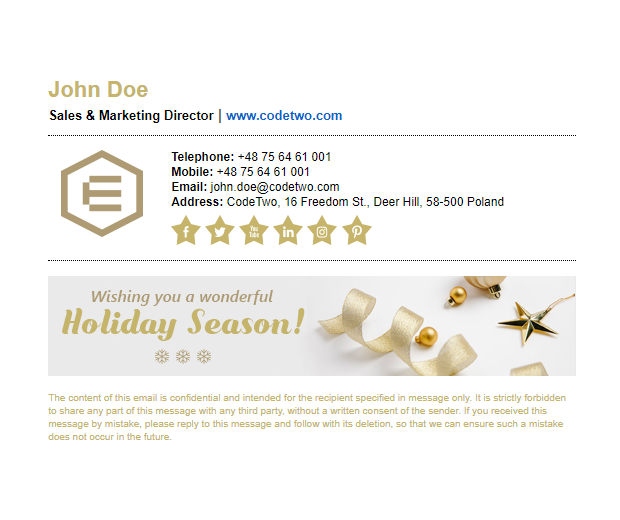 happy holidays signature for email