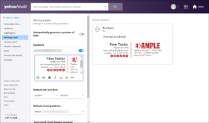 create email signature yahoo mail