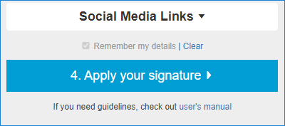 Signature generator guide - Clear my details
