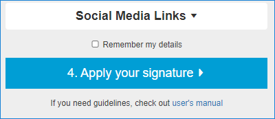 Signature generator guide - Remember my details