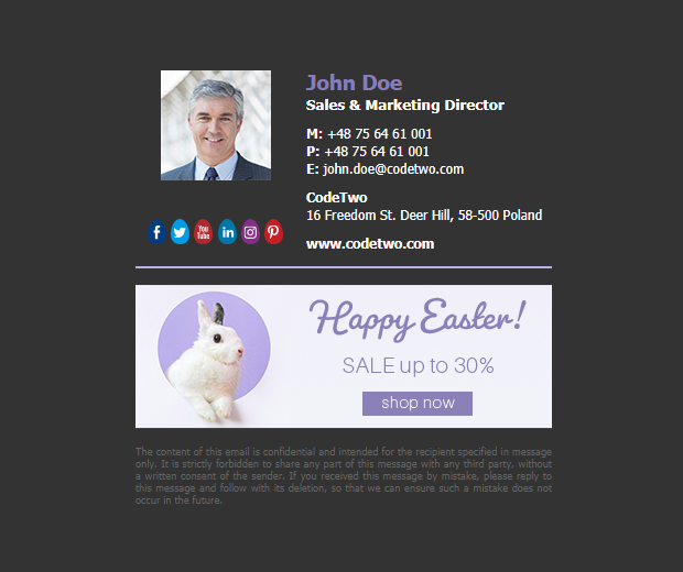 Spring signature template – Egg hunting - Mail-Signatures.com