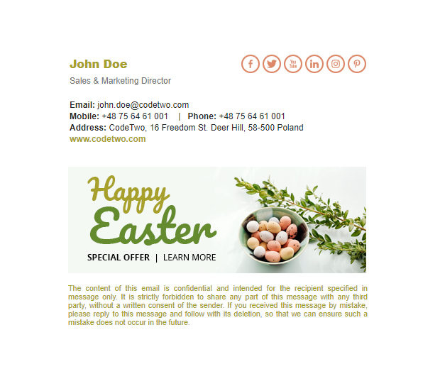 Free spring signature template – Traditional Easter