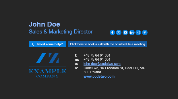 Free signature template - Book a Meeting - Mail-Signatures.com