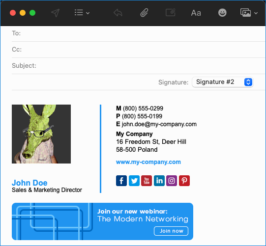  Mode standard de signature Apple Mail