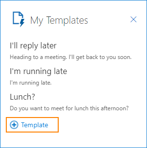 Outlook on the web - add a new template
