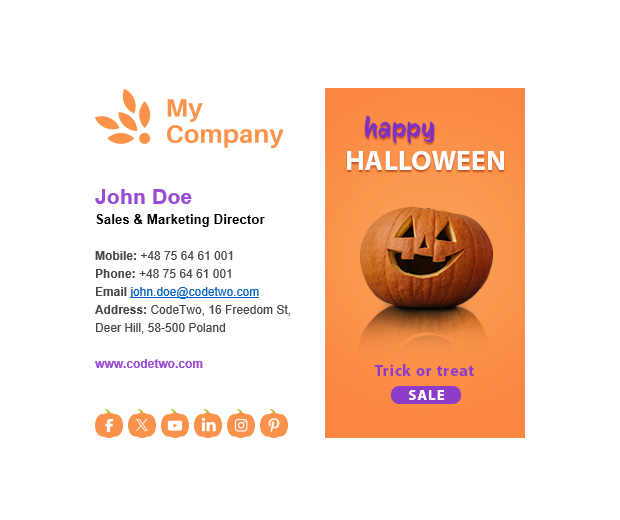 Halloween signature template: Upbeat mood