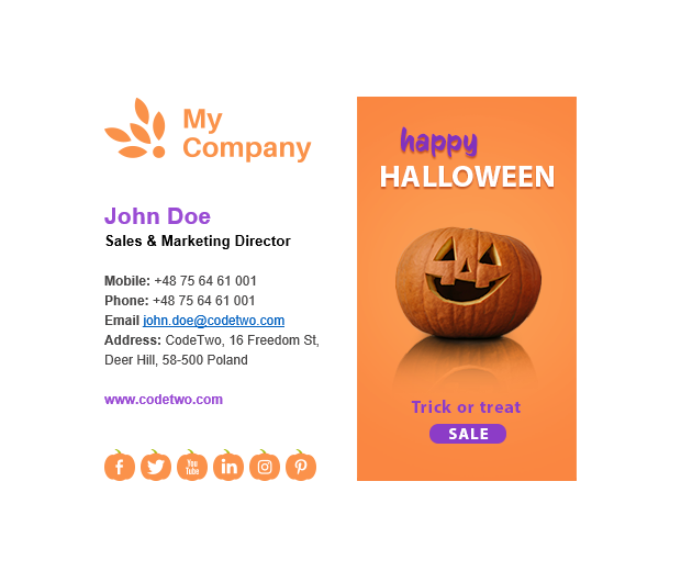 Halloween signature template: Upbeat mood