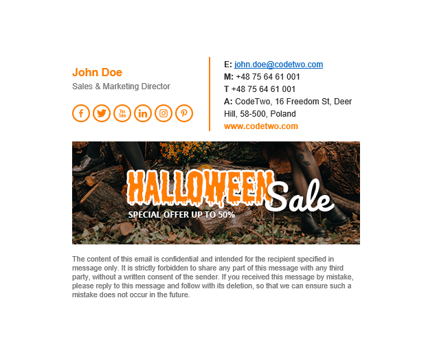 Halloween signature template: Style and elegance