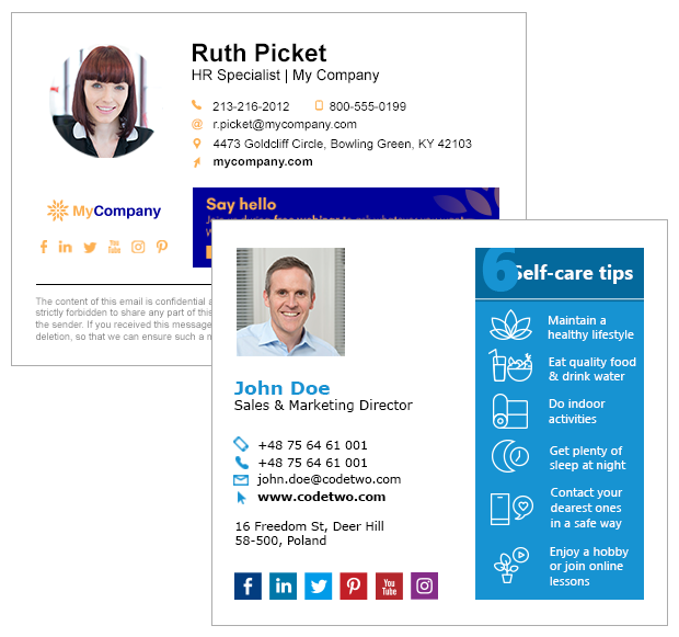 Email signatures with photos - examples