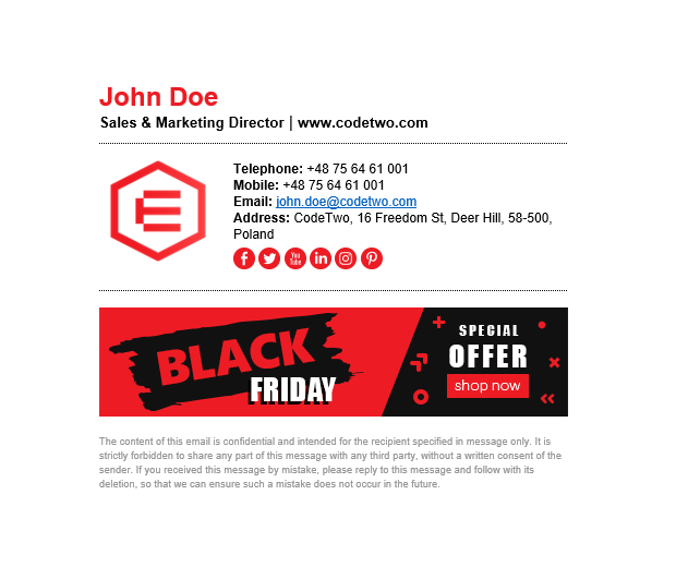 Black Friday free email signature inspiration