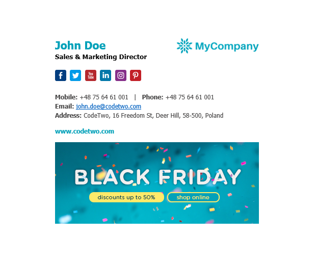 Get a Black Friday email signature for free