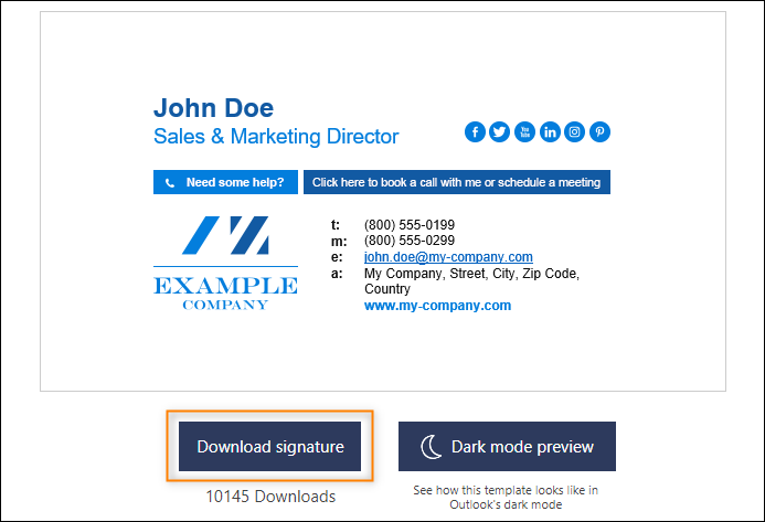 How to download an email signature template from mail-signatures.com