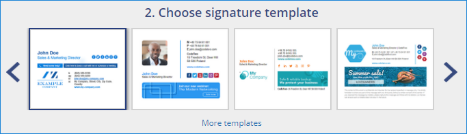 Pick email signature template for Outlook on the web