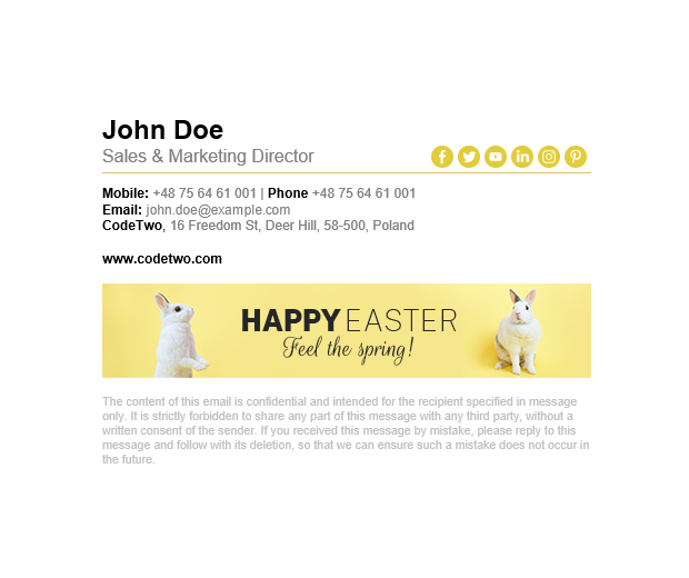 Free Easter signature template – Bunny-tastic Easter