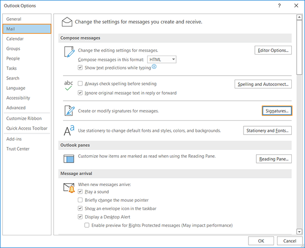 How to add email signatures in Outlook for Microsoft 365 and Outlook on the web (OWA) 31 Navigating to the Signatures and Stationery window
