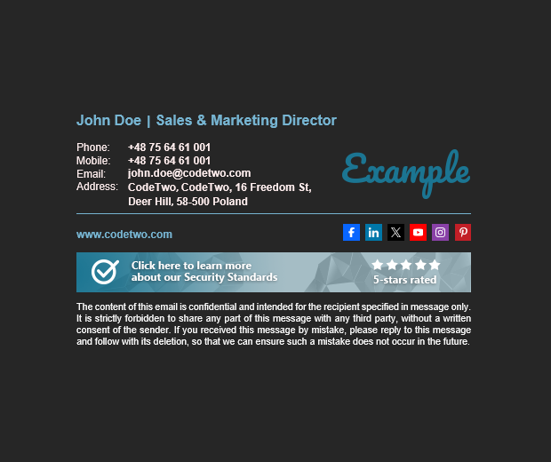 Security Signature Email Free signature template - Top Security