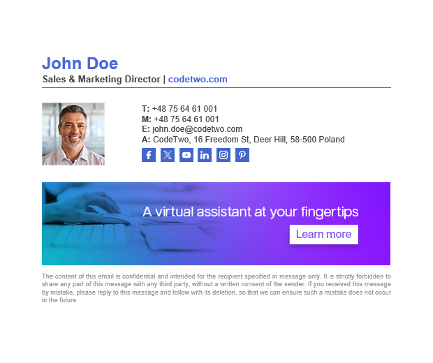Sample social media icons for email signatures