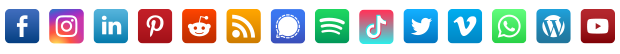 Social media icons for email signatures - gradient square shape