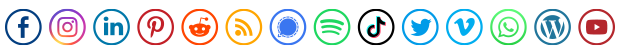Social media icons for email signatures - outer circle shape