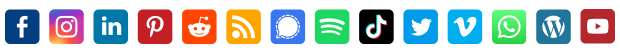 Social media icons for email signatures - rounded square shape