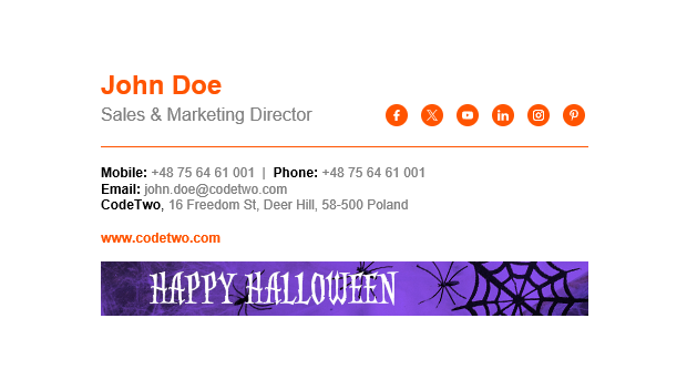 Spider's Web - new Halloween email signature idea