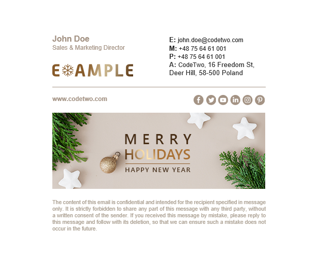 Free Christmas signature template: Elegant and warm design