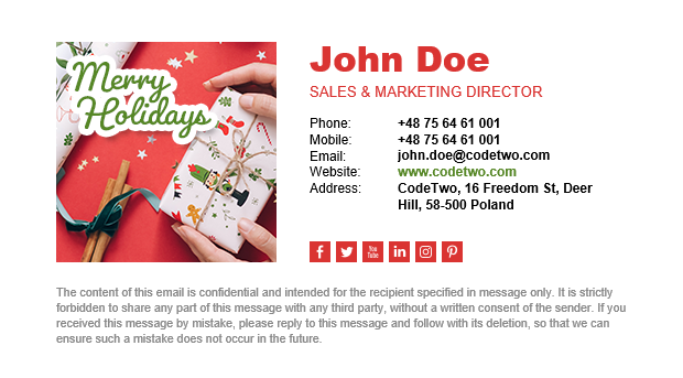Free Christmas email signature - Boxing Day