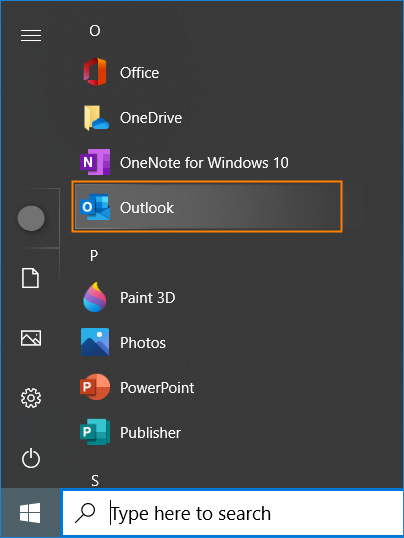 Opening the Outlook for PC app