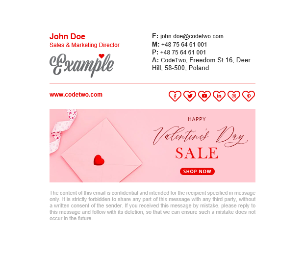 Free Valentine's Day signature template – Love letters