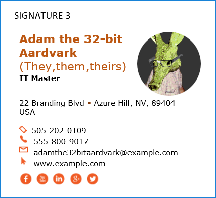 Microsoft Word email signature template