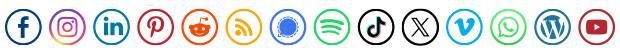 Social media icons for email signatures - outer circle shape