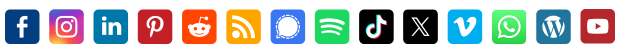 Social media icons for email signatures - rounded square shape