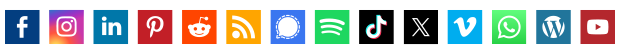 Social media icons for email signatures - standard square shape