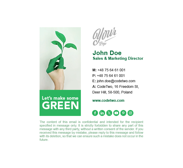 Email signature template to promote tree planting activities