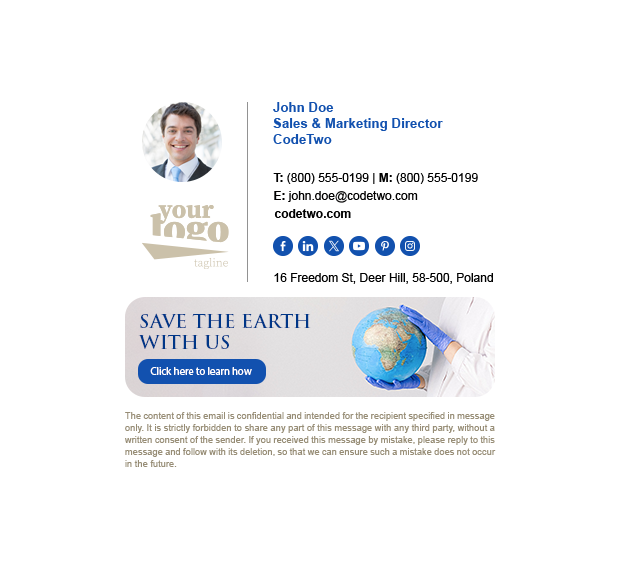 Elegant & universal CSR email signature template