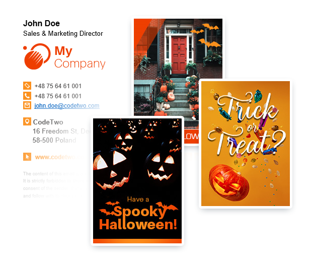 Happy Halloween free signature template replaceable banners