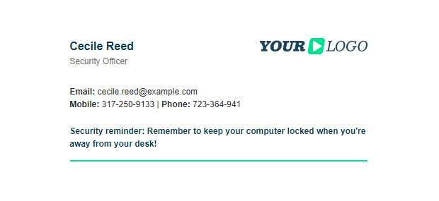 Internal email signatures - policy reminder