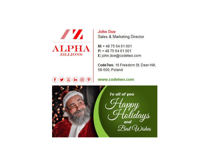 A practical Christmas email signature template