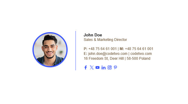 Minimalist email signature for a freelancer