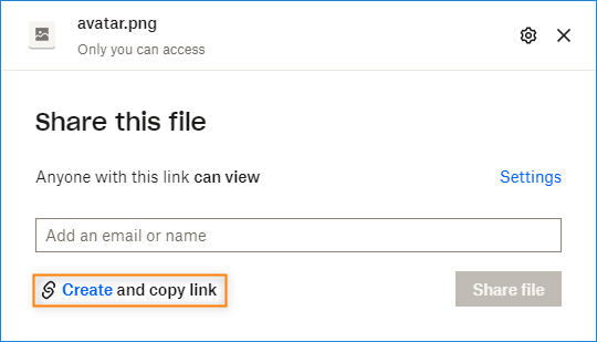 Direct image link in Dropbox 5